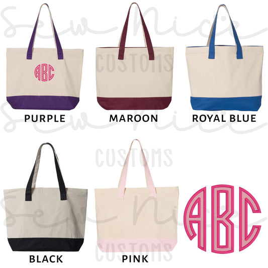 Custom Monogram Tote Bag