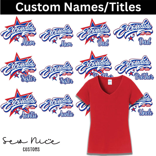 CUSTOM Name/Title Escondido Logo- Ladies V-Neck