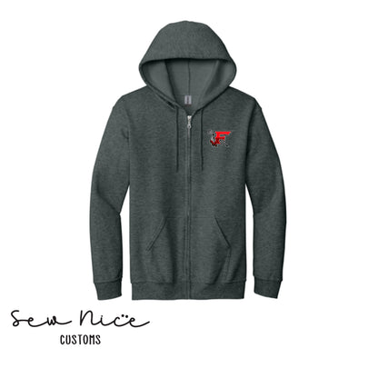 ADULT- EMBROIDERED FHS Lacrosse FULL ZIP Hoodie