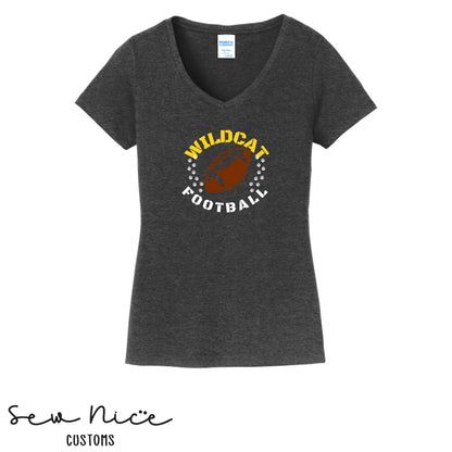 Sullivan Football Paw Prints- Ladies V-Neck Shirt