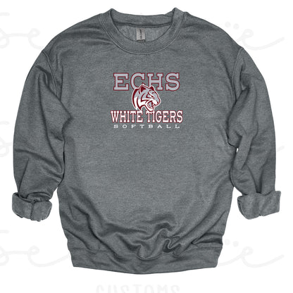 ECHS White Tigers Softball- Unisex Adult/Youth Crewneck