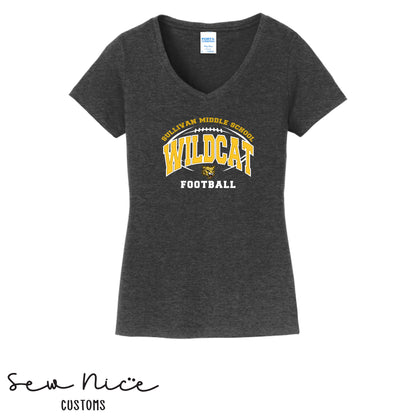 Sullivan Wildcat Football- Ladies V-Neck Shirt