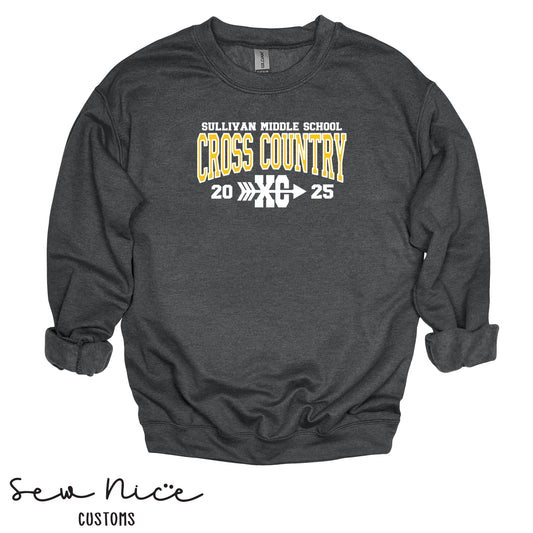 Sullivan Middle School Cross Country XC- Unisex Adult/Youth Crewneck Sweatshirt