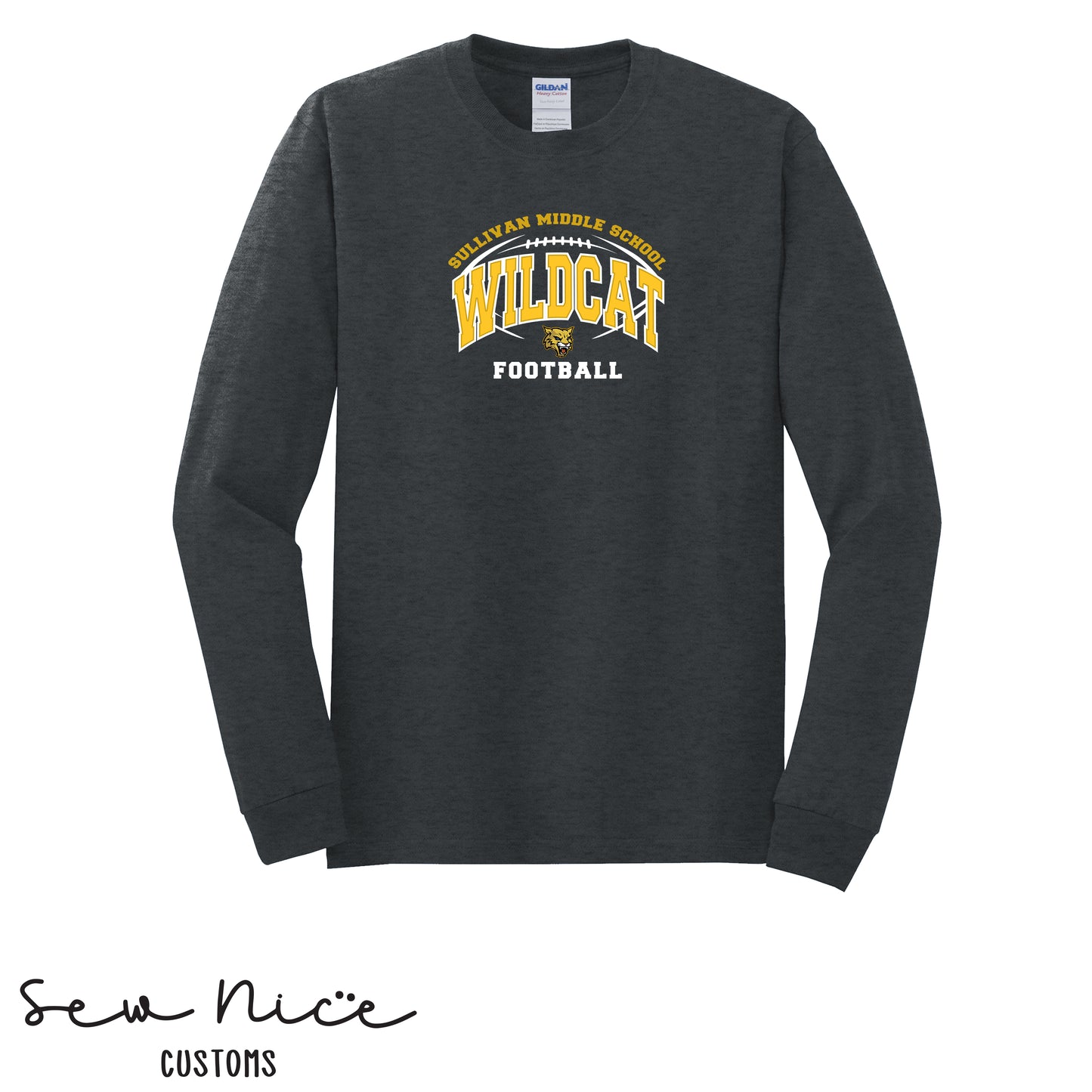 Sullivan Wildcat Football- Unisex Adult/Youth Long Sleeve Shirt