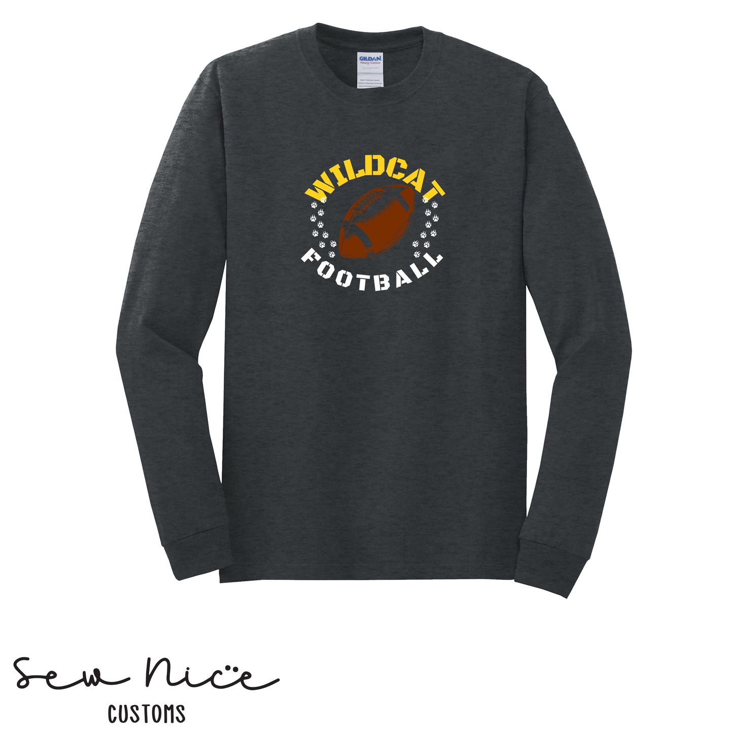 Sullivan Football Paw Prints- Unisex Adult/Youth Long Sleeve Shirt