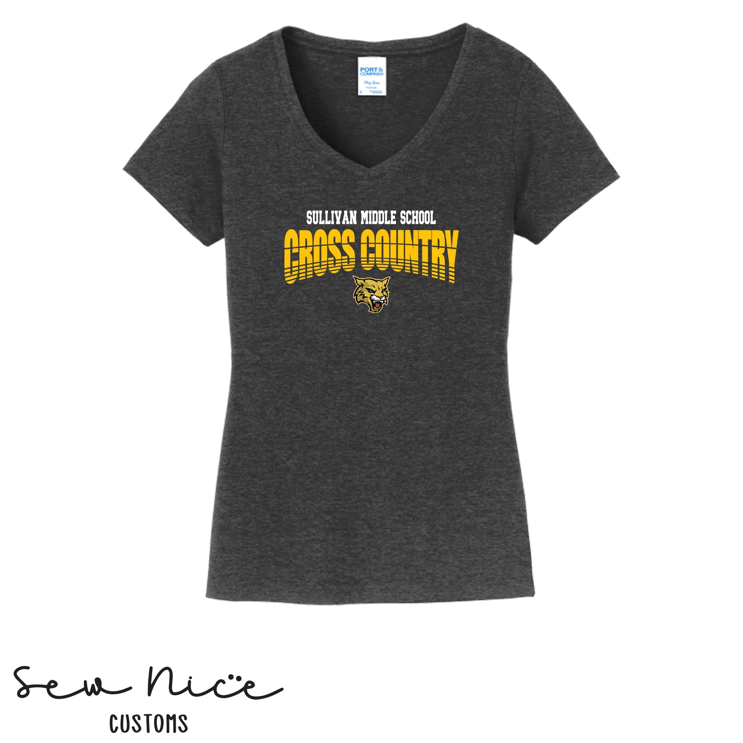 Sullivan Cross Country Mascot- Ladies V-Neck Shirt
