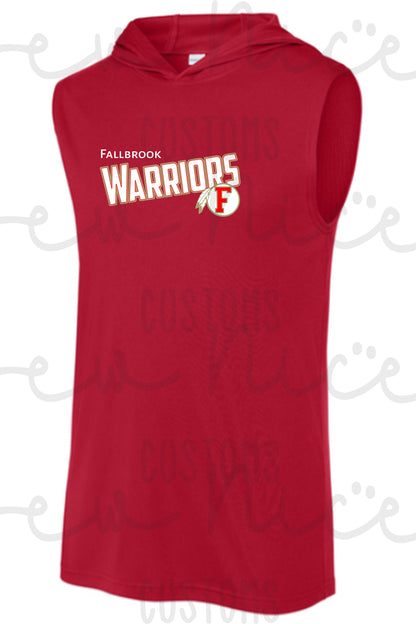 Fallbrook Warriors Gold Logo- Sleeveless Dri Fit Hoodie