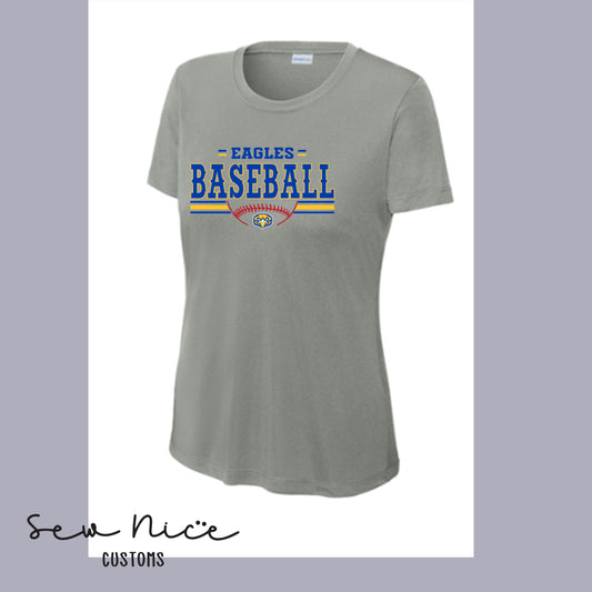 Eagles Baseball Stripes- Ladies Dri Fit Shirt