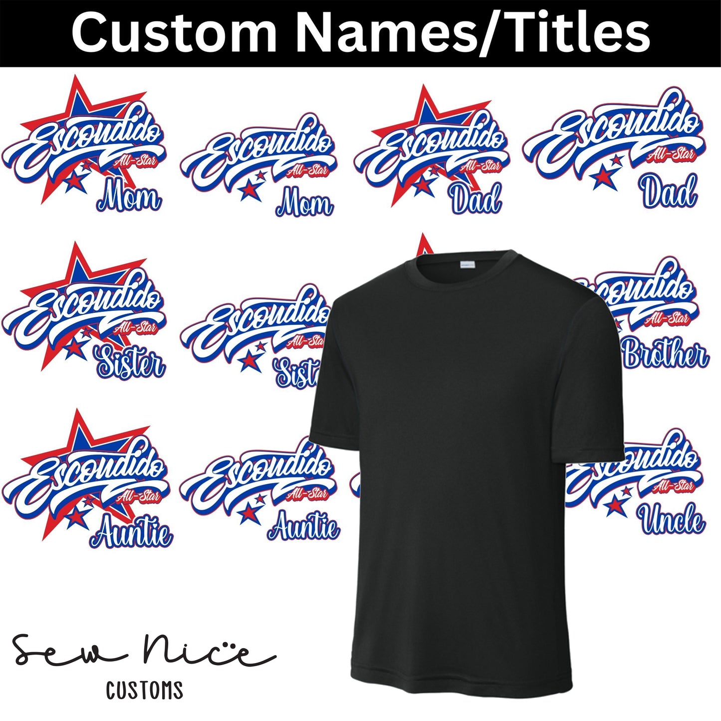 CUSTOM Name/Title Escondido Logo Design- Unisex Dri Fit Shirt