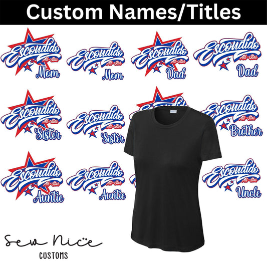 CUSTOM Name/Title Escondido Logo- Ladies Dri Fit Shirt