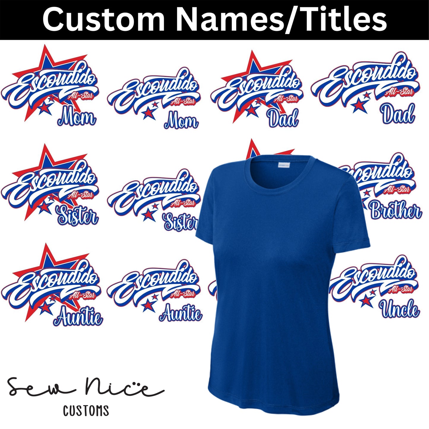 CUSTOM Name/Title Escondido Logo- Ladies Dri Fit Shirt