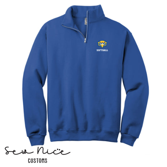 Embroidered Eagles Logo- Softball  - 1/4 Zip