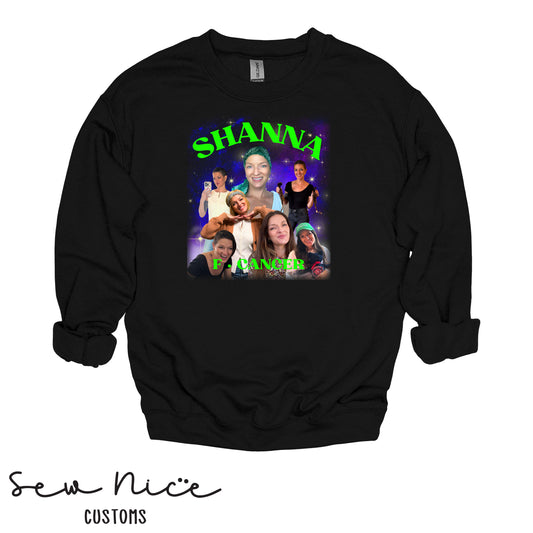 Shanna F-Cancer Collage Unisex Adult/Youth Crewneck Sweatshirt