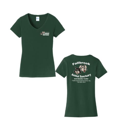 FAS- Women's V-Neck Shirt - Left Chest/Back Design