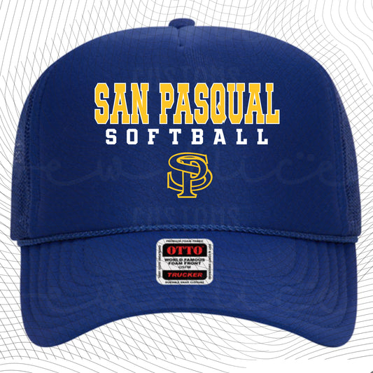 San Pasqual Softball Outline -FOAM Trucker Hat