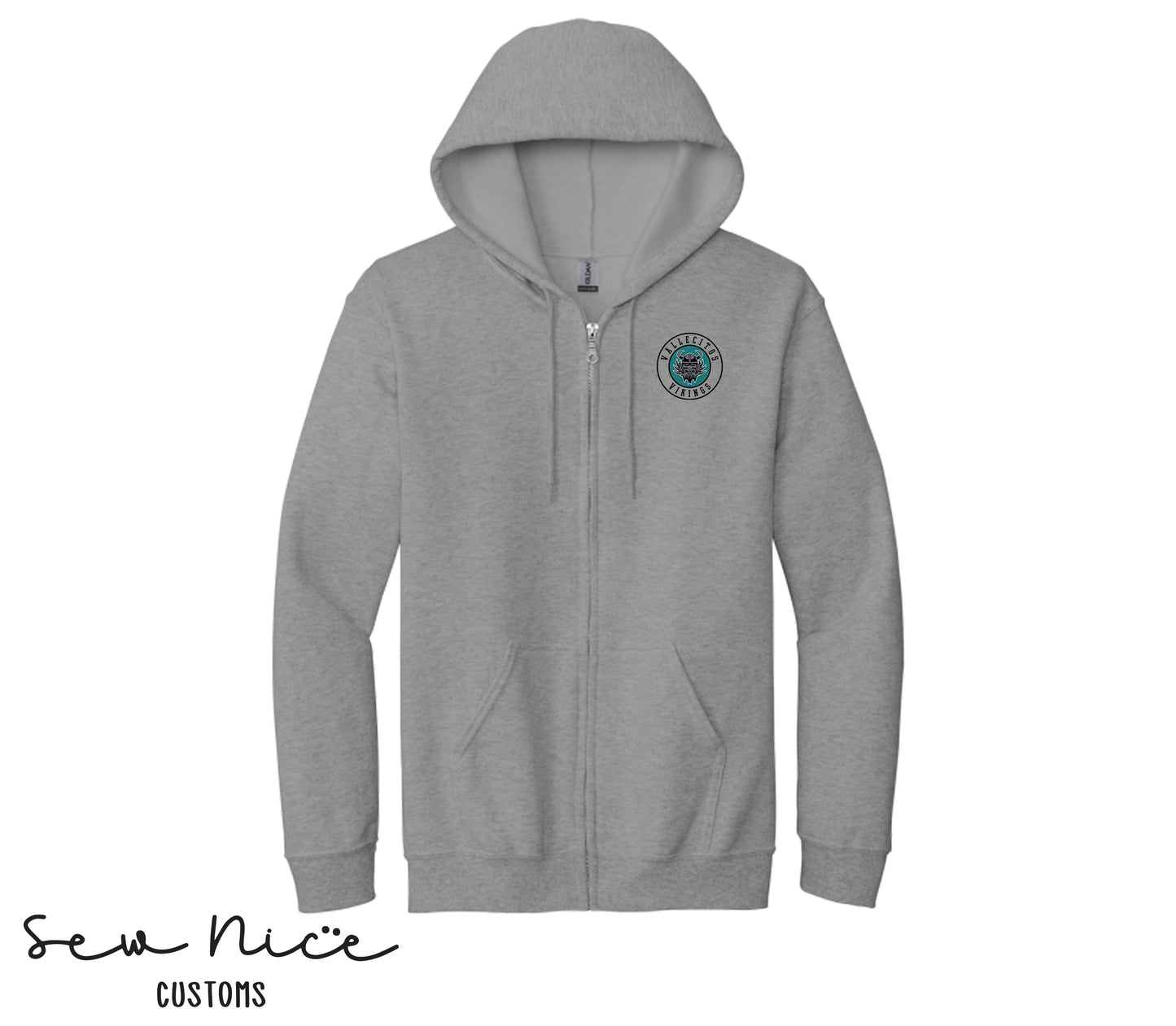 Embroidered Vallecitos Logo- Unisex Adult/Youth Full Zip Hoodie