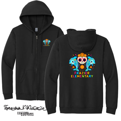 Frazier- Day of the Dead- Unisex Adult/Youth Full Zip Hoodie