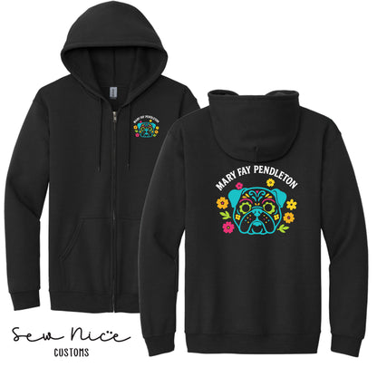 Mary Fay- Day of the Dead- Unisex Adult/Youth Full Zip Hoodie