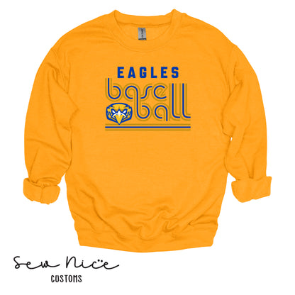 Retro Eagles Baseball- Unisex Adult/Youth Crewneck Sweatshirt