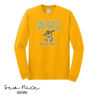 San Pasqual Baseball Mascot- Unisex Adult/Youth Long Sleeve Shirt