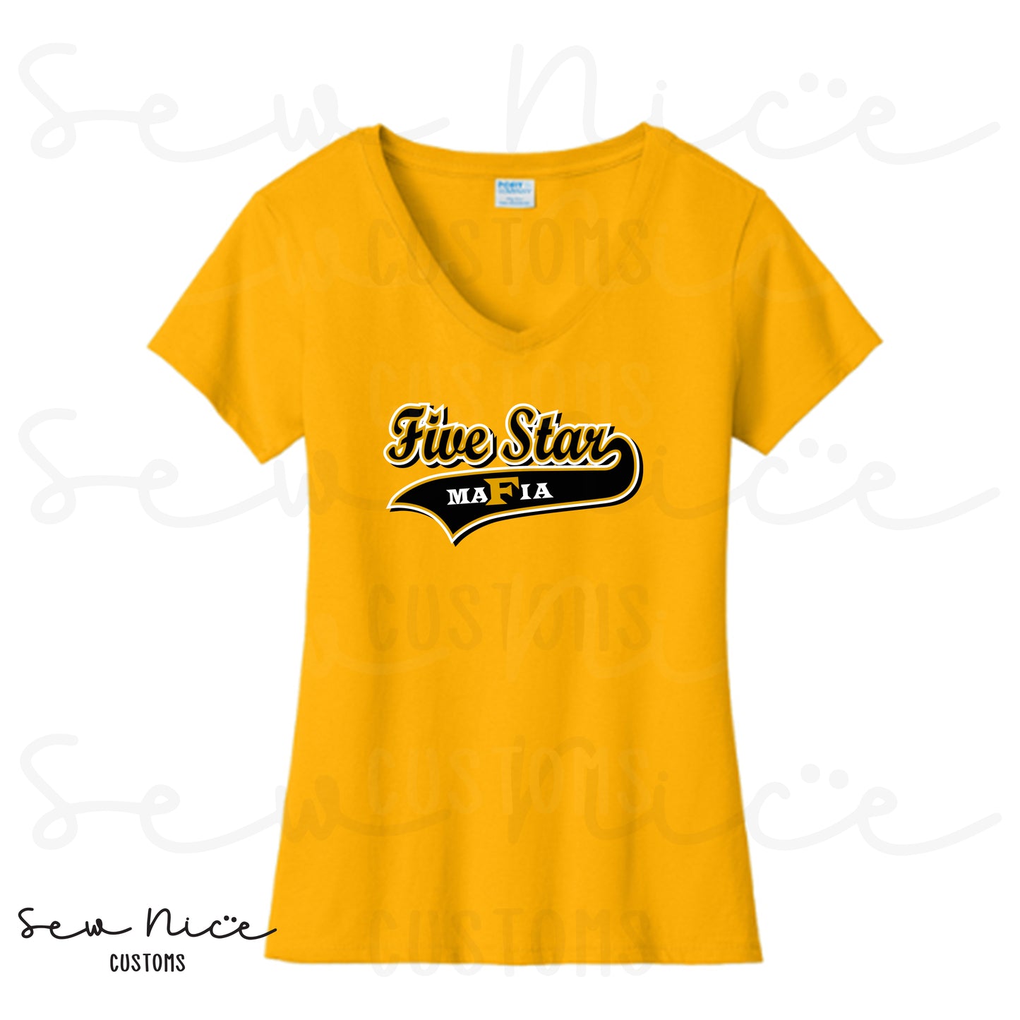 Five Star Baseball- Ladies V-Neck