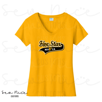 Five Star Baseball- Ladies V-Neck