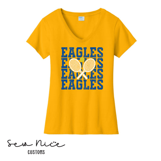 SP Eagles Stacked- Ladies V-Neck Shirt