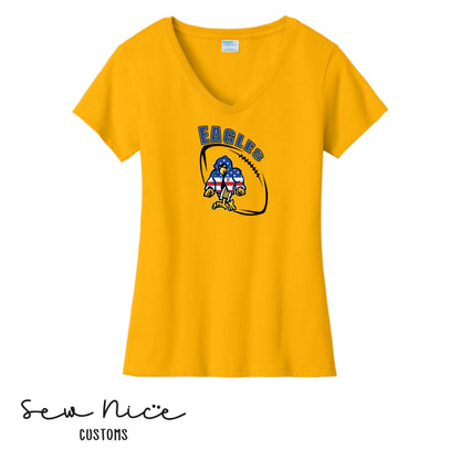 SP Eagles American Flag Robe- Ladies V-Neck Shirt