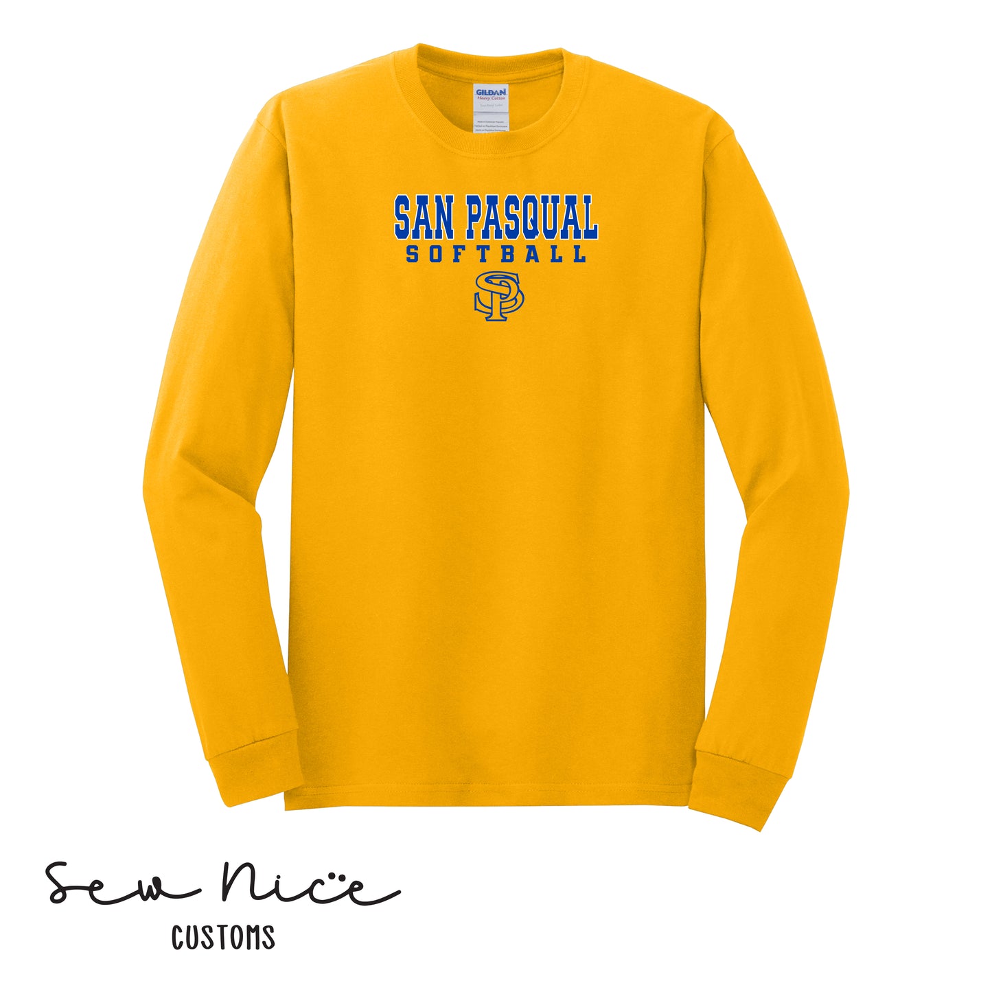San Pasqual Softball Outline-Unisex Adult/Youth Long Sleeve Shirt