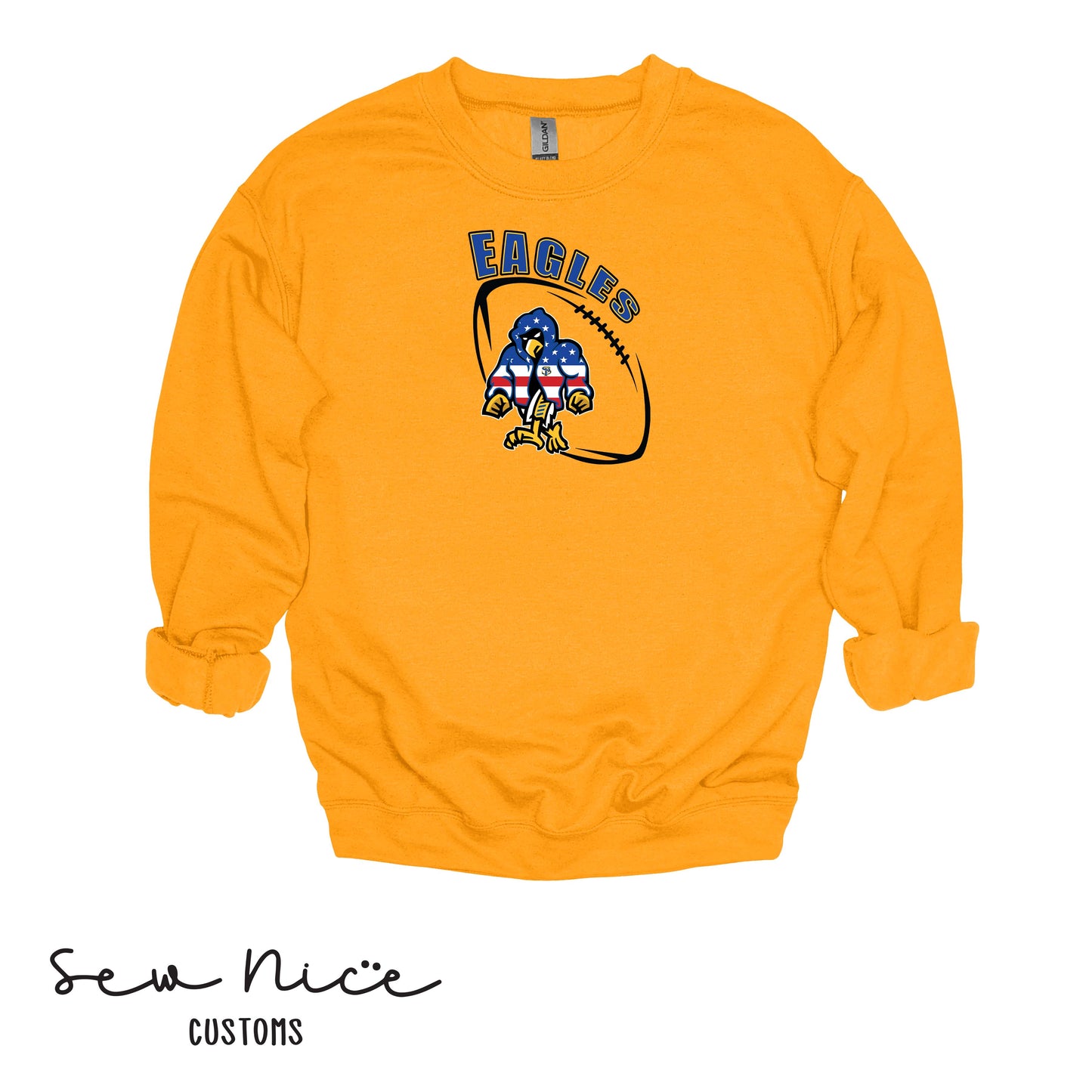 SP Eagles American Flag Robe- Unisex Adult/Youth Crewneck Sweatshirt