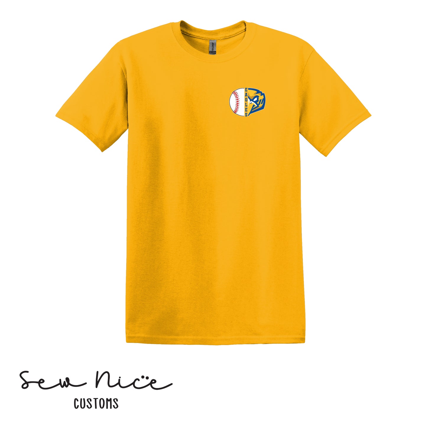 Split Baseball & Eagle Face- Unisex Adult/Youth T-Shirt