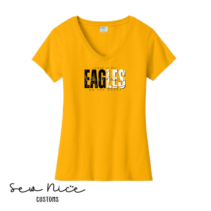 SP Eagles Volleyball-Leave It All On The Court-Ladies V-Neck Shirt