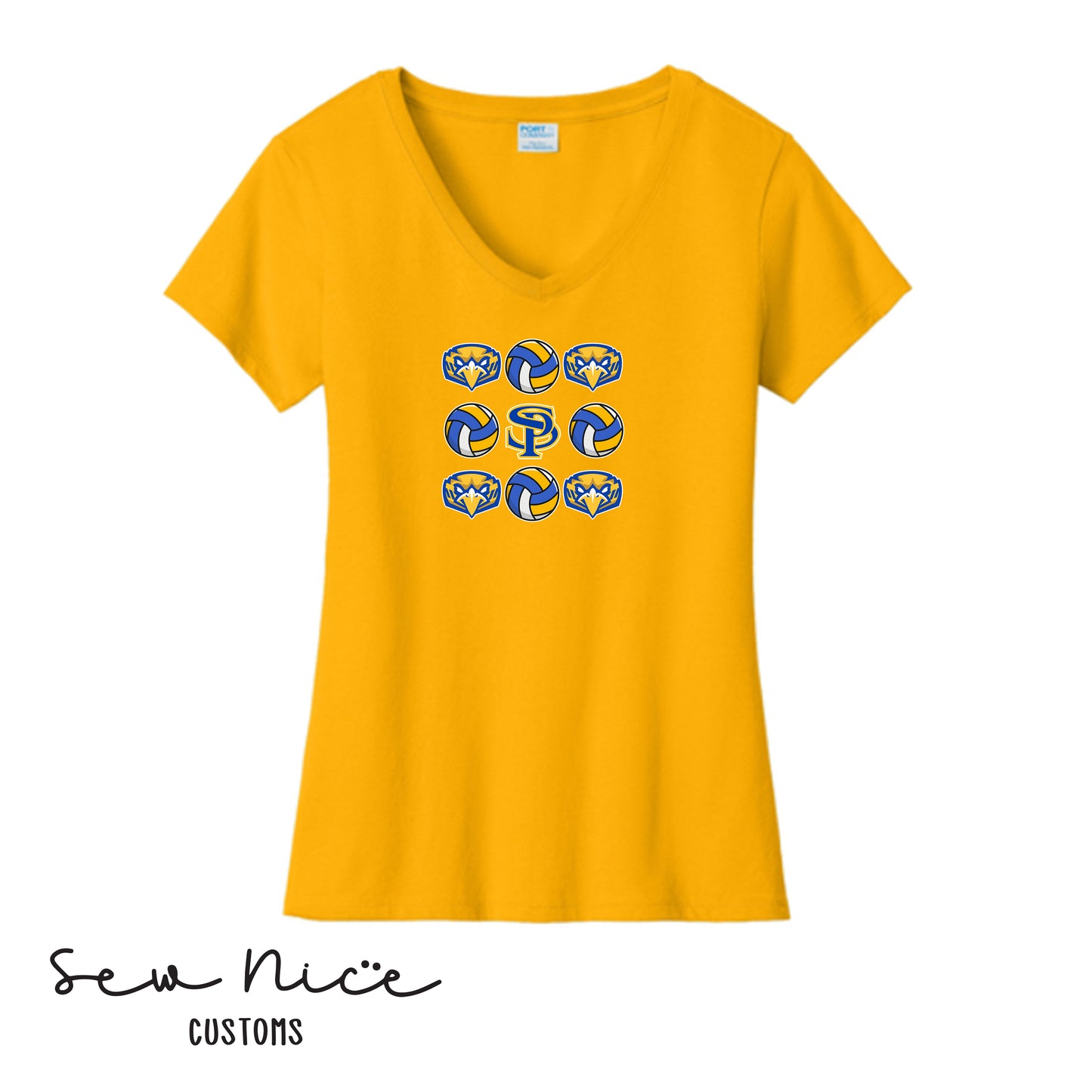 SP Mascot Volleyball Ladies V-Neck Shirt