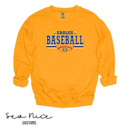 Eagles Baseball Stripes- Unisex Adult/Youth Crewneck Sweatshirt