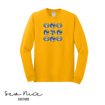 SP Mascot Volleyball Adult/Youth Unisex Long Sleeve Shirt