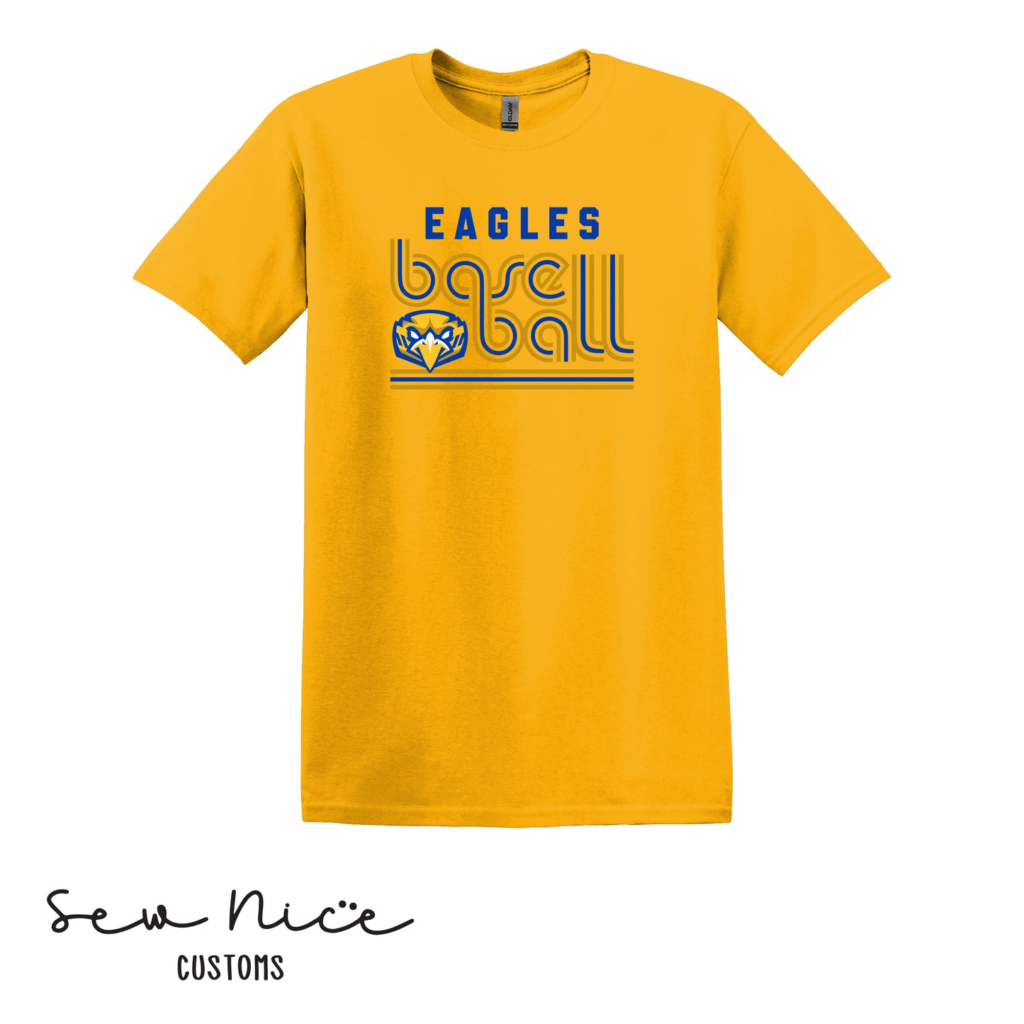 Retro Eagles Baseball- Unisex Adult/Youth T-Shirt