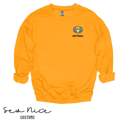 Embroidered Eagle Logo- Softball - Crewneck Sweatshirt