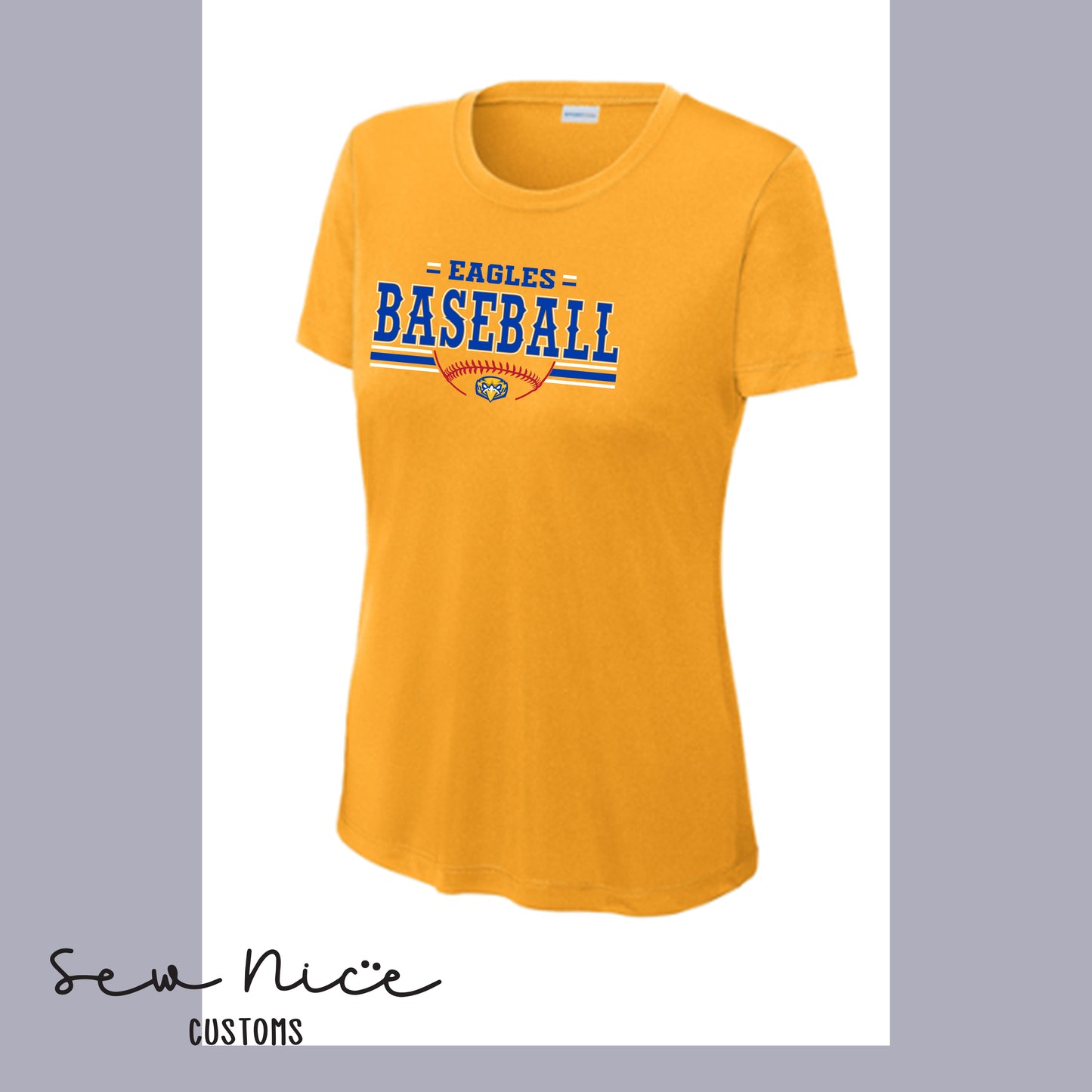 Eagles Baseball Stripes- Ladies Dri Fit Shirt