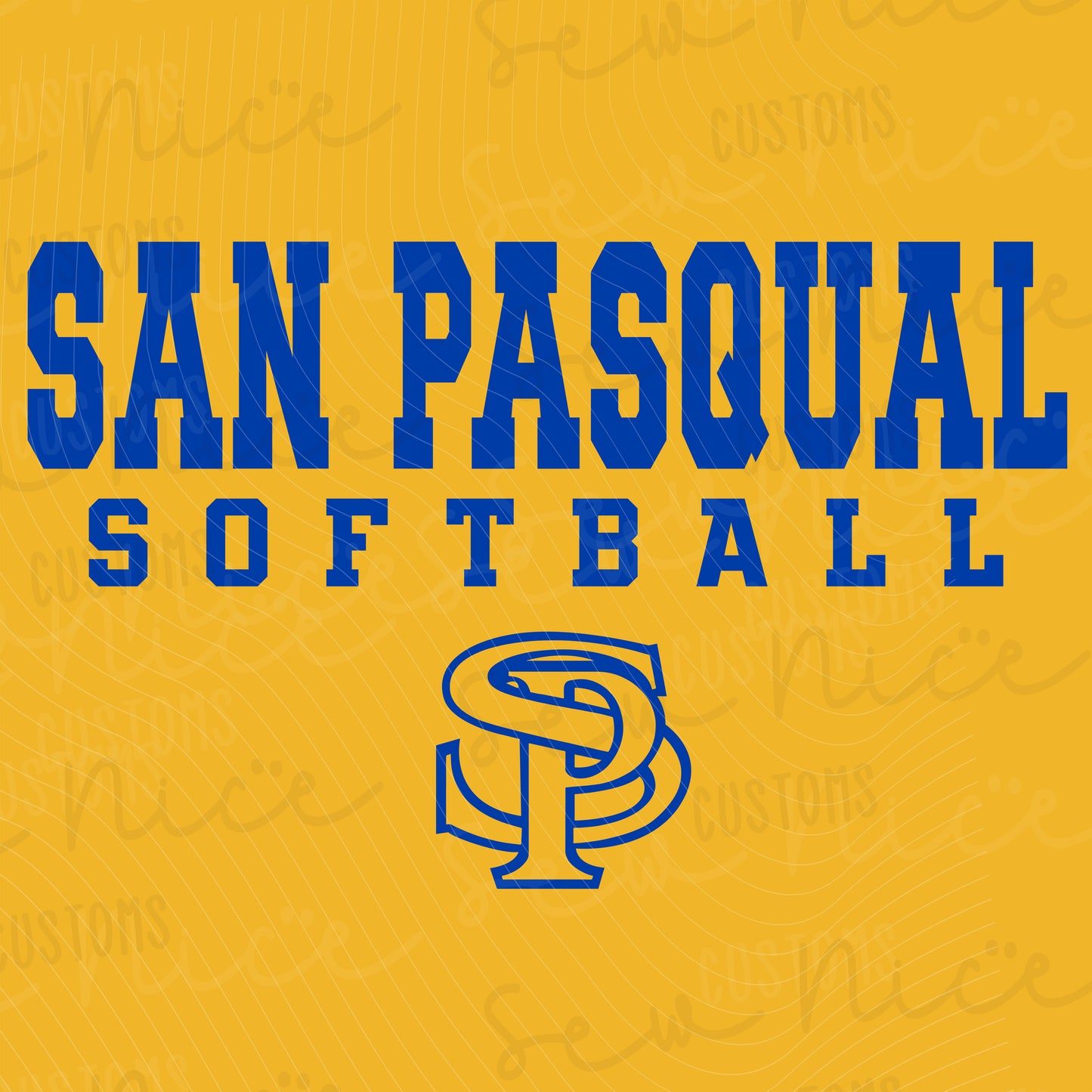 San Pasqual Softball Outline-Ladies V-Neck Shirt