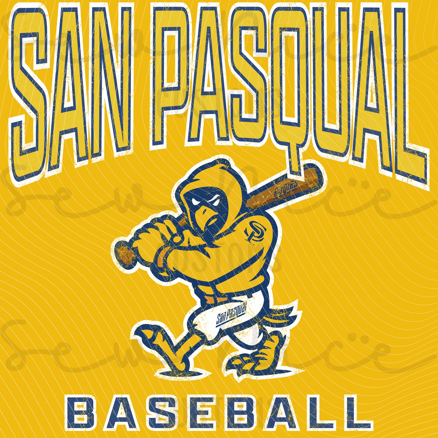 San Pasqual Baseball Mascot- Ladies V-Neck Shirt