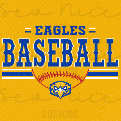 Eagles Baseball Stripes- Ladies V-Neck Shirt