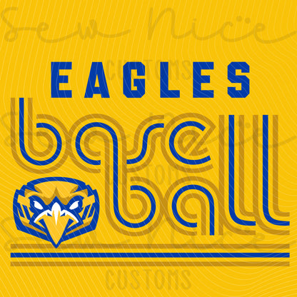 Retro Eagles Baseball- Ladies V-Neck Shirt