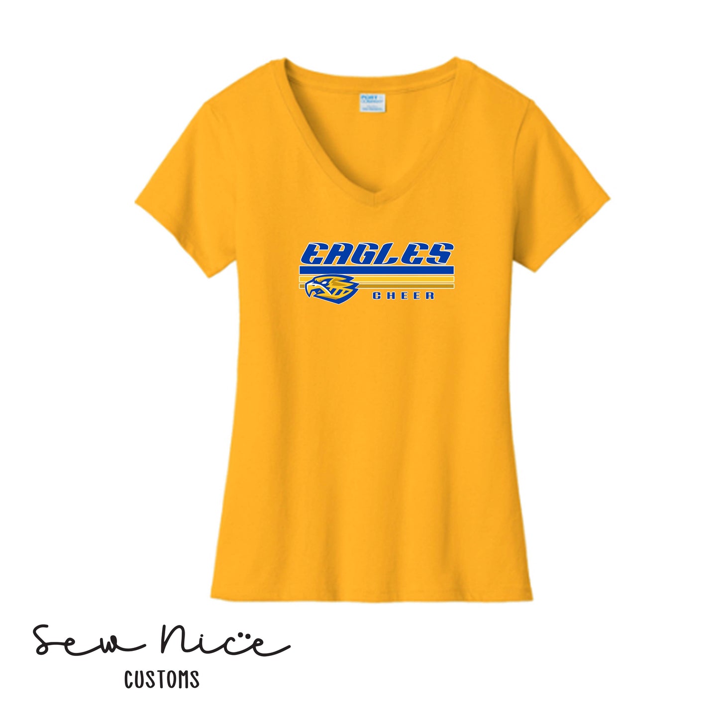 SP Eagles Lines Cheer- Ladies V-Neck Shirt