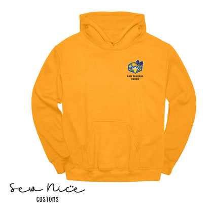 San Pasqual CHEER Glitter Bow- Unisex Adult/Youth Hoodie