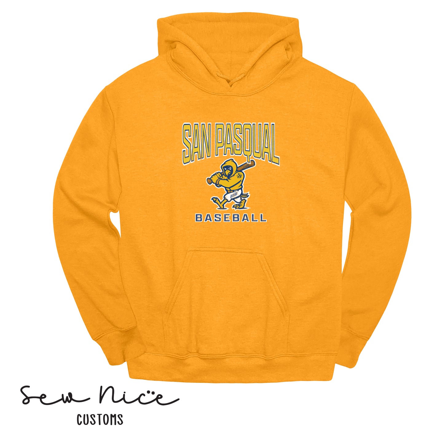 San Pasqual Baseball Mascot- Unisex Adult/Youth Hoodie