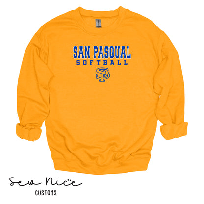 San Pasqual Softball Outline- Unisex Adult/Youth Crewneck