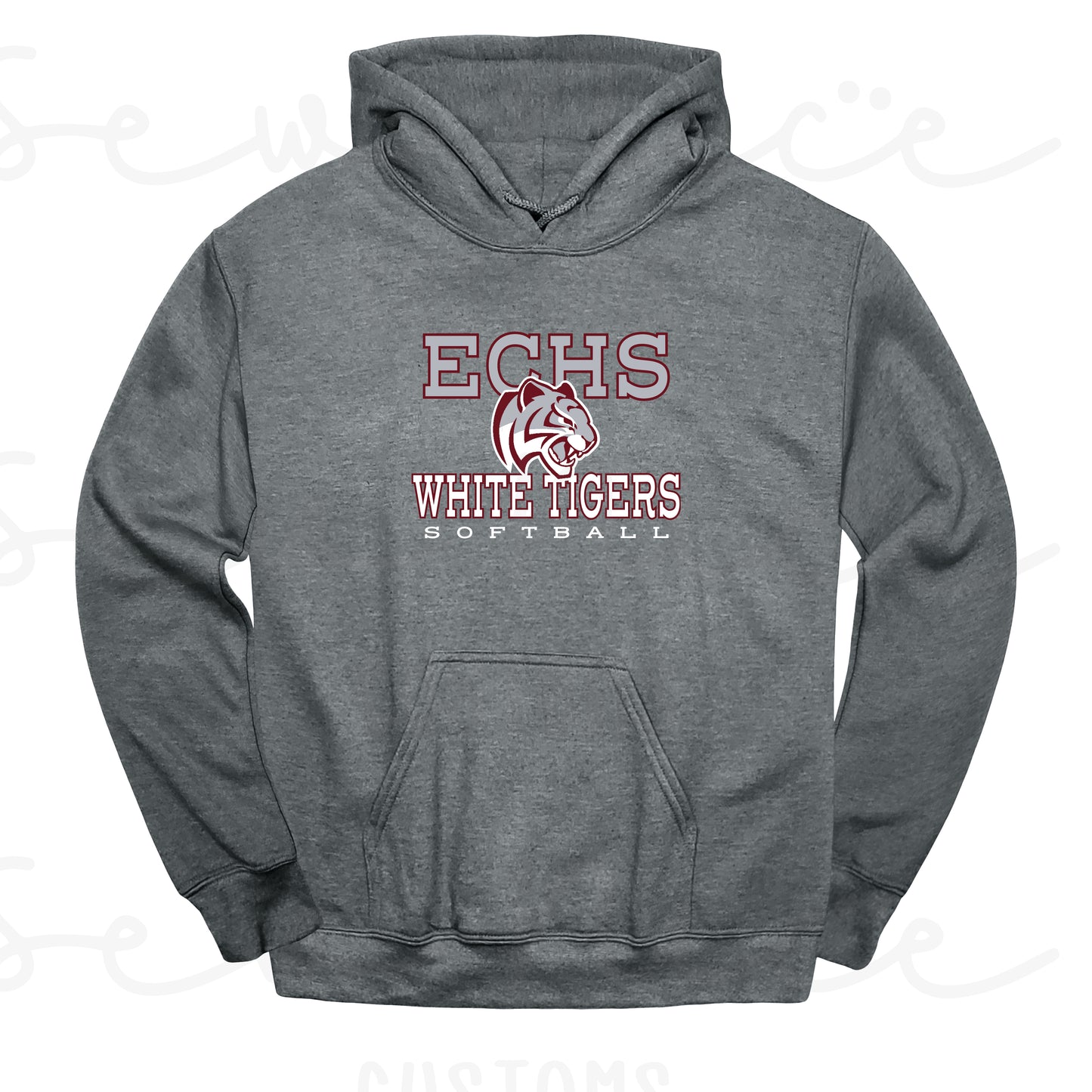 ECHS White Tigers Softball- Unisex Adult/Youth Hoodie