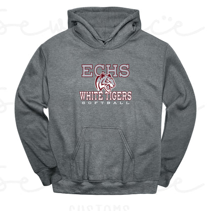 ECHS White Tigers Softball- Unisex Adult/Youth Hoodie