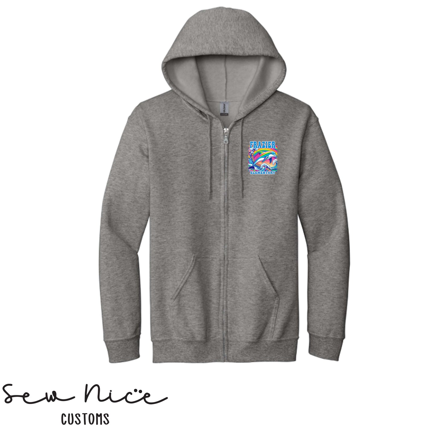 Frazier- LISA FRANK Design- Unisex Adult/Youth Full Zip Hoodie