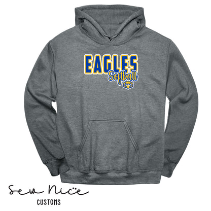 YOUTH Eagles Softball Script- Hoodie